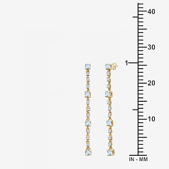 (I-J / I2-I3) Womens Diamond Accent Genuine Gemstone 10K Gold Hypoallergenic Drop Earrings