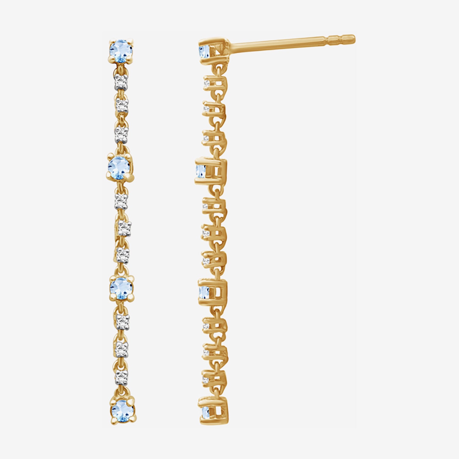 (I-J / I2-I3) Womens Diamond Accent Genuine Blue Topaz 10K Gold Hypoallergenic Drop Earrings