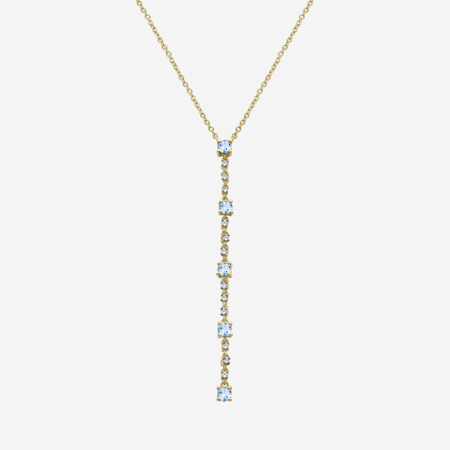 (I-J / I2-I3) Womens Blue Topaz 10K Gold Hypoallergenic 18 Inch Y Necklace