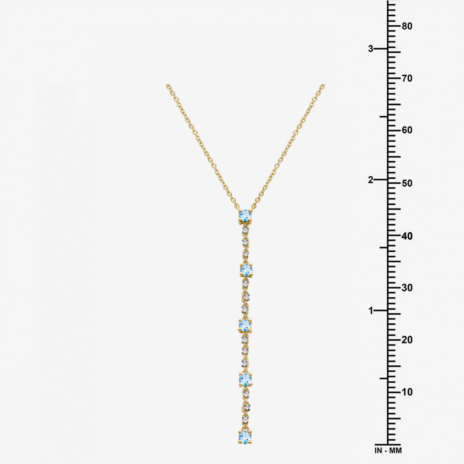 (I-J / I2-I3) Womens Blue Topaz 10K Gold Hypoallergenic 18 Inch Y Necklace