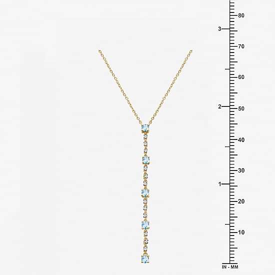 (I-J / I2-I3) Womens Genuine Gemsotne 10K Gold Hypoallergenic 18 Inch Y Necklace