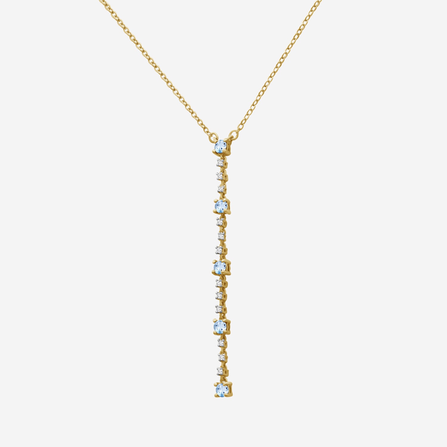 (I-J / I2-I3) Womens Blue Topaz 10K Gold Hypoallergenic 18 Inch Y Necklace