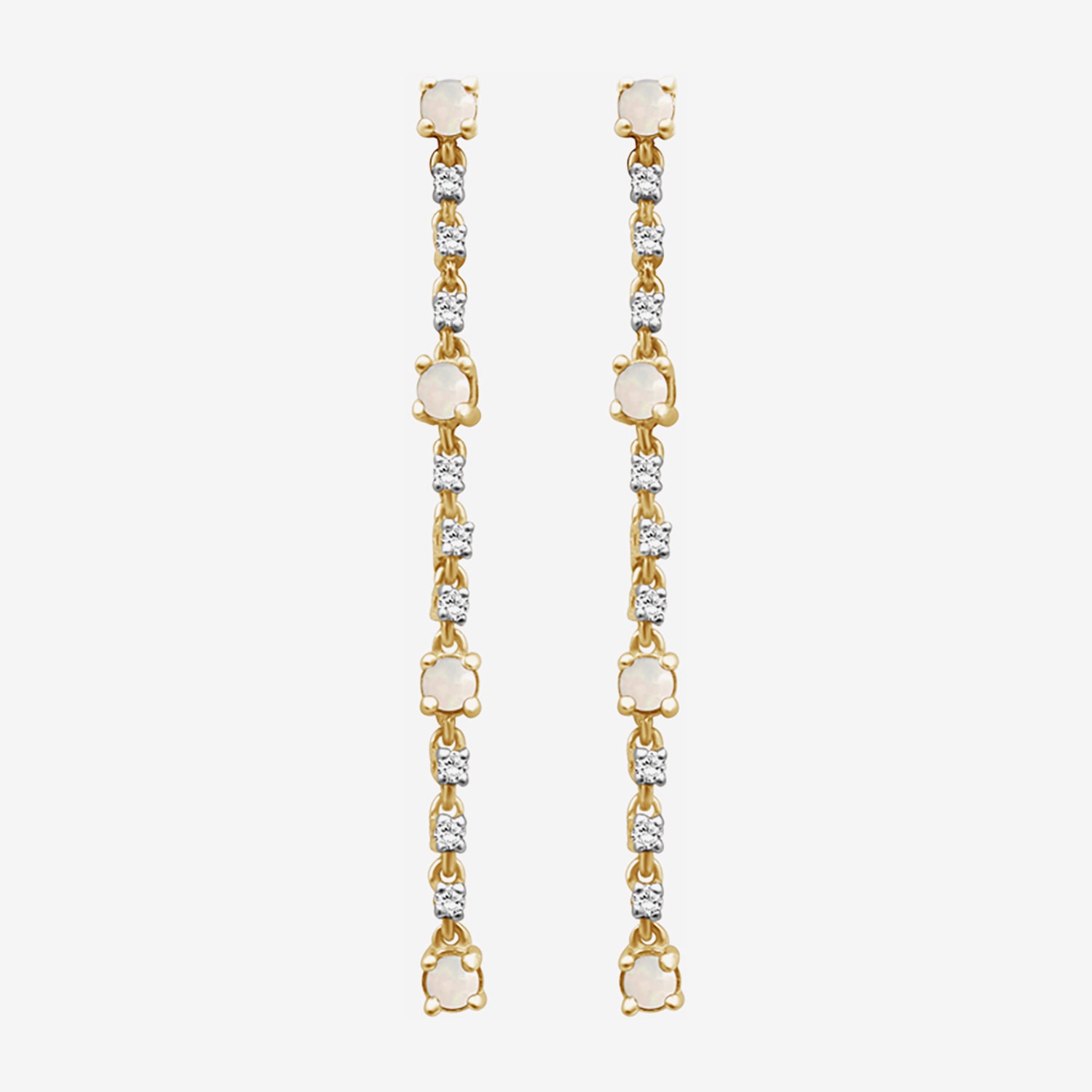 (I-J / I2-I3) Womens Diamond Accent Genuine White Opal 10K Gold Hypoallergenic Drop Earrings
