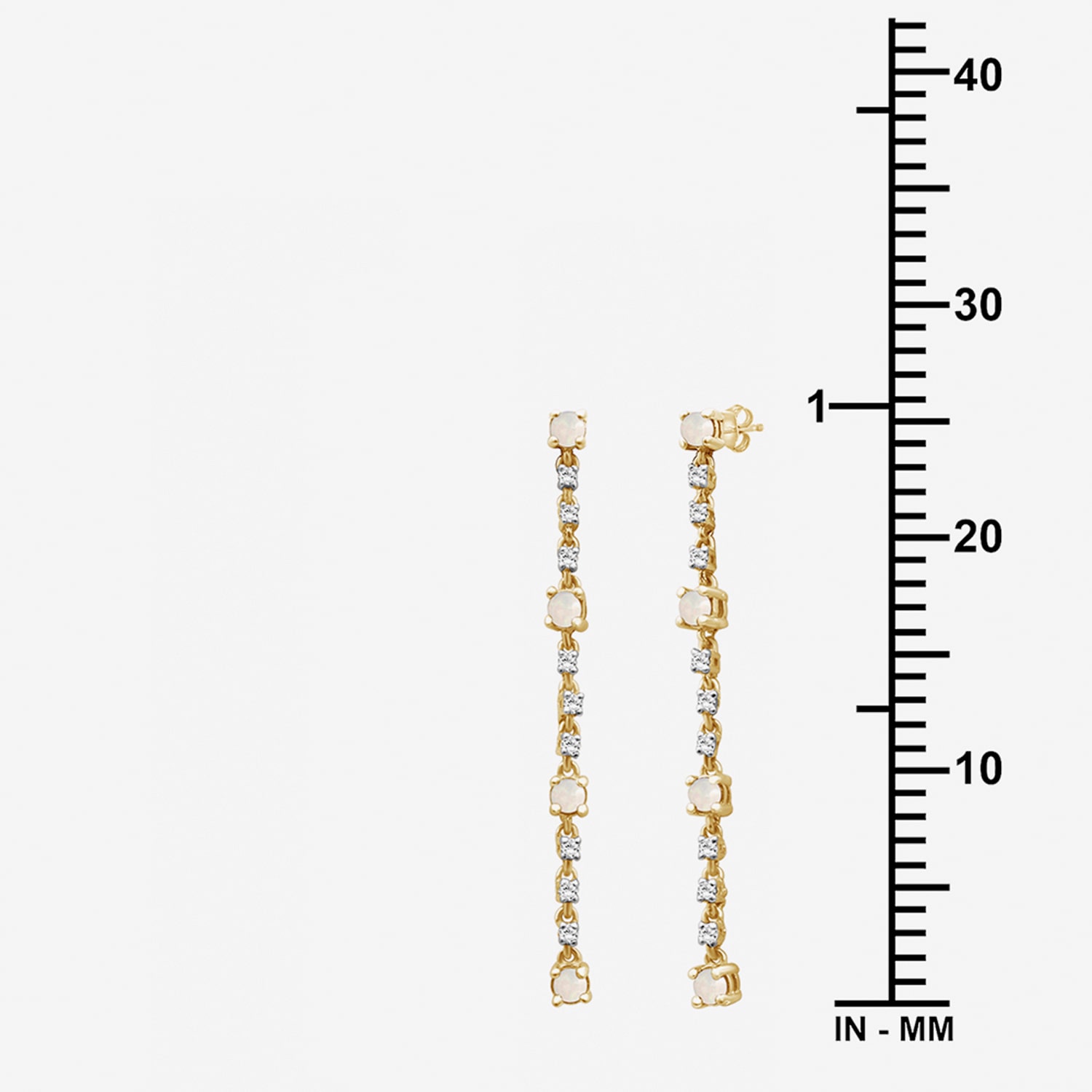 (I-J / I2-I3) Womens Diamond Accent Genuine White Opal 10K Gold Hypoallergenic Drop Earrings