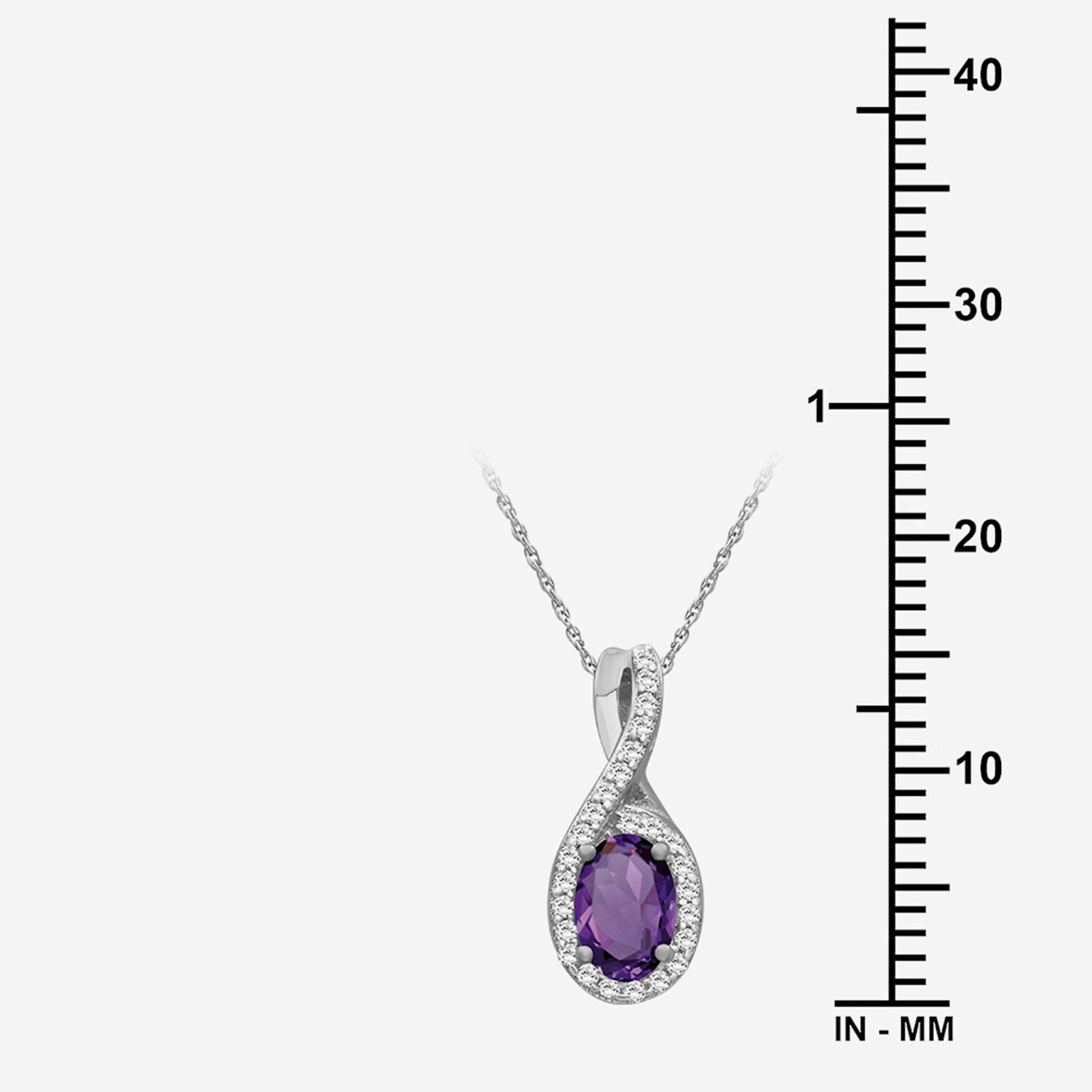 Womens 1/10 CT. T.W. Genuine Purple Amethyst 10K Gold Infinity Pendant