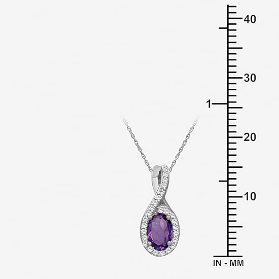 Womens 1/10 CT. T.W. Genuine Gemstone 10K White Gold Infinity Pendant