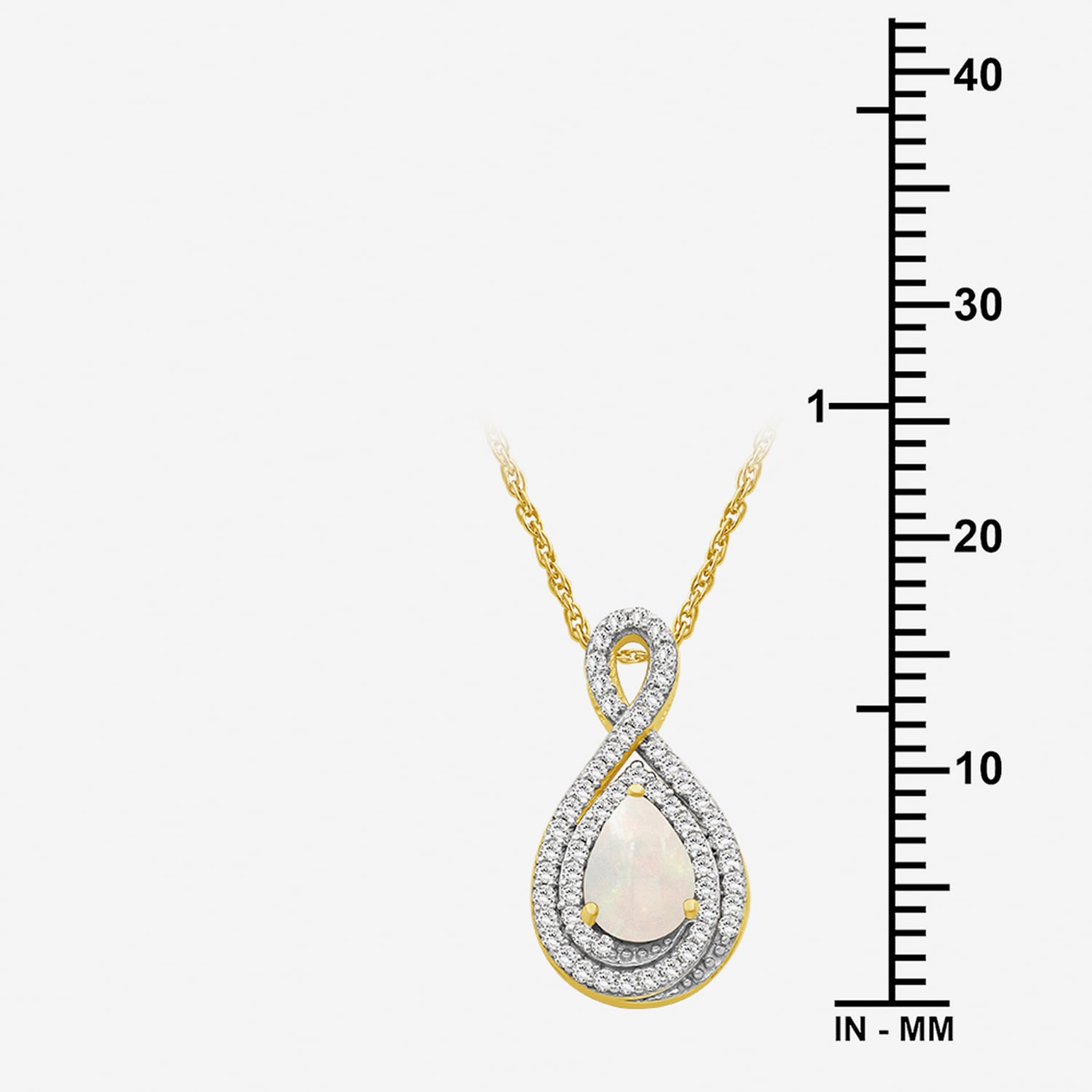 Womens 1/6 CT. T.W. Genuine White Opal 10K Gold Pear Pendant