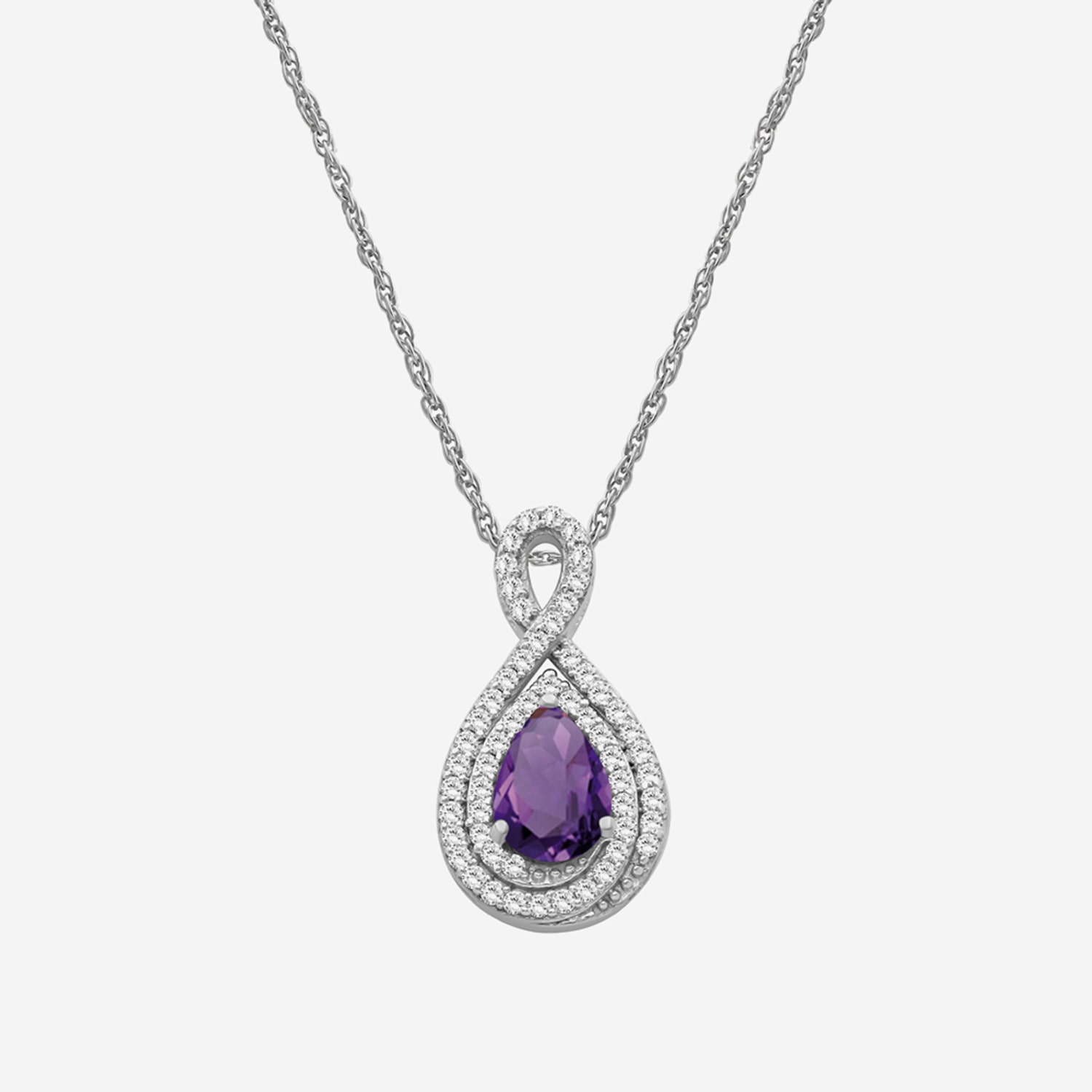 Womens 1/6 CT. T.W. Genuine Purple Amethyst 10K Gold Pear Pendant