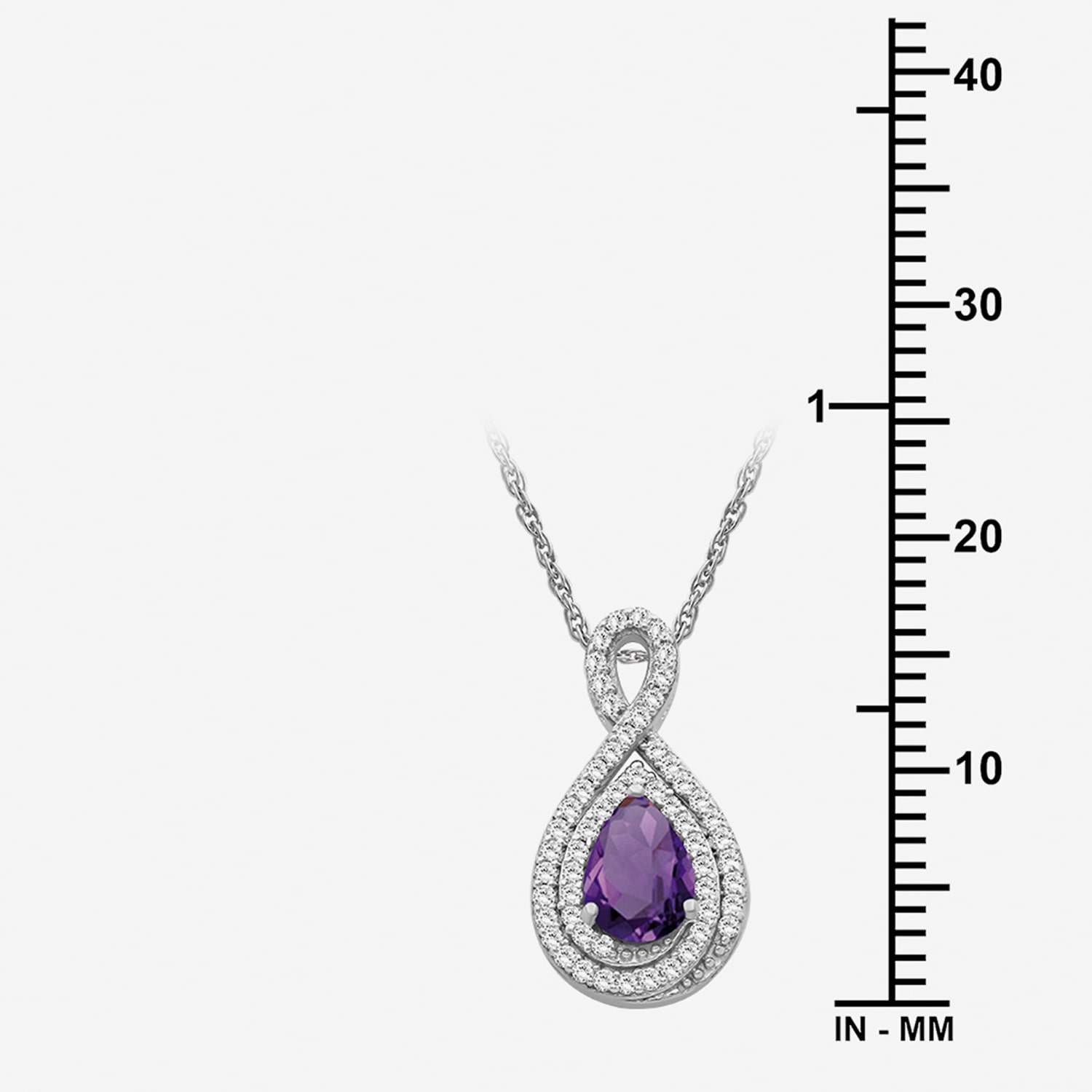 Womens 1/6 CT. T.W. Genuine Purple Amethyst 10K Gold Pear Pendant