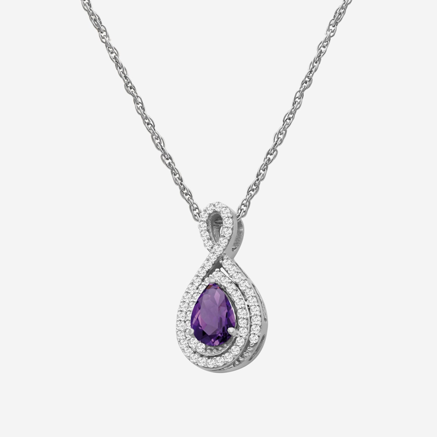 Womens 1/6 CT. T.W. Genuine Purple Amethyst 10K Gold Pear Pendant
