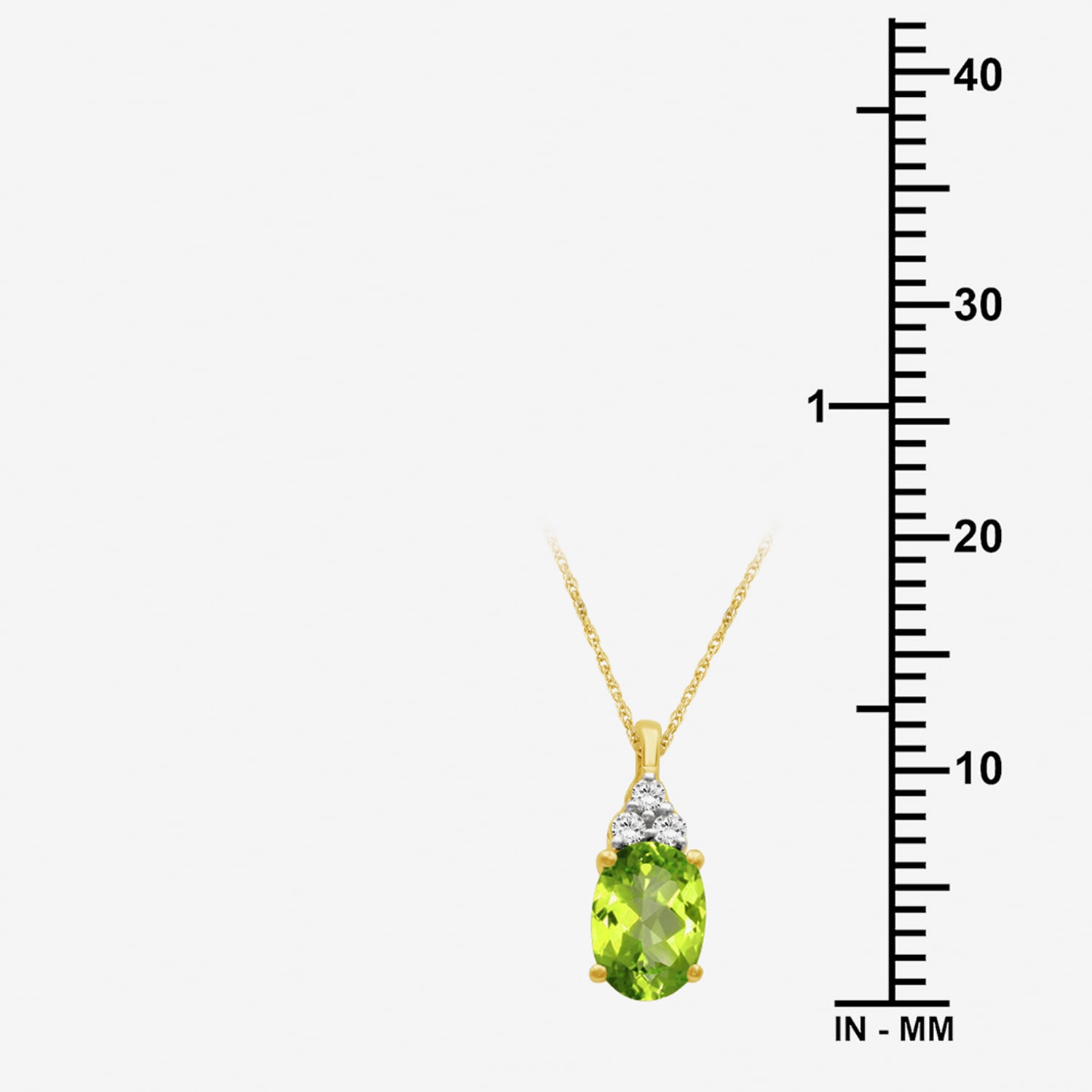 Womens Diamond Accent Genuine Green Peridot 10K Gold Oval Pendant