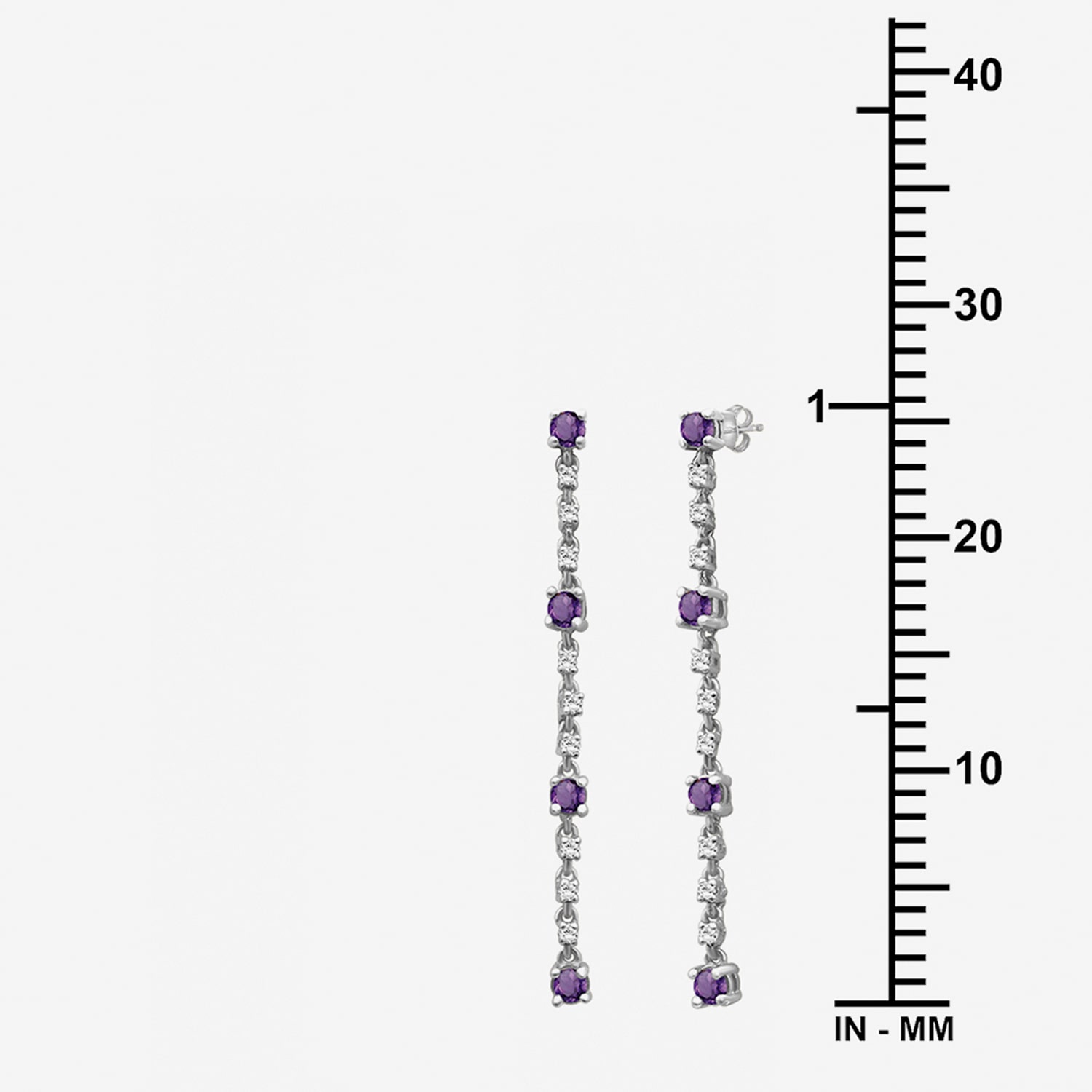 (I-J / I2-I3) Womens Diamond Accent Genuine Purple Amethyst 10K Gold Hypoallergenic Drop Earrings