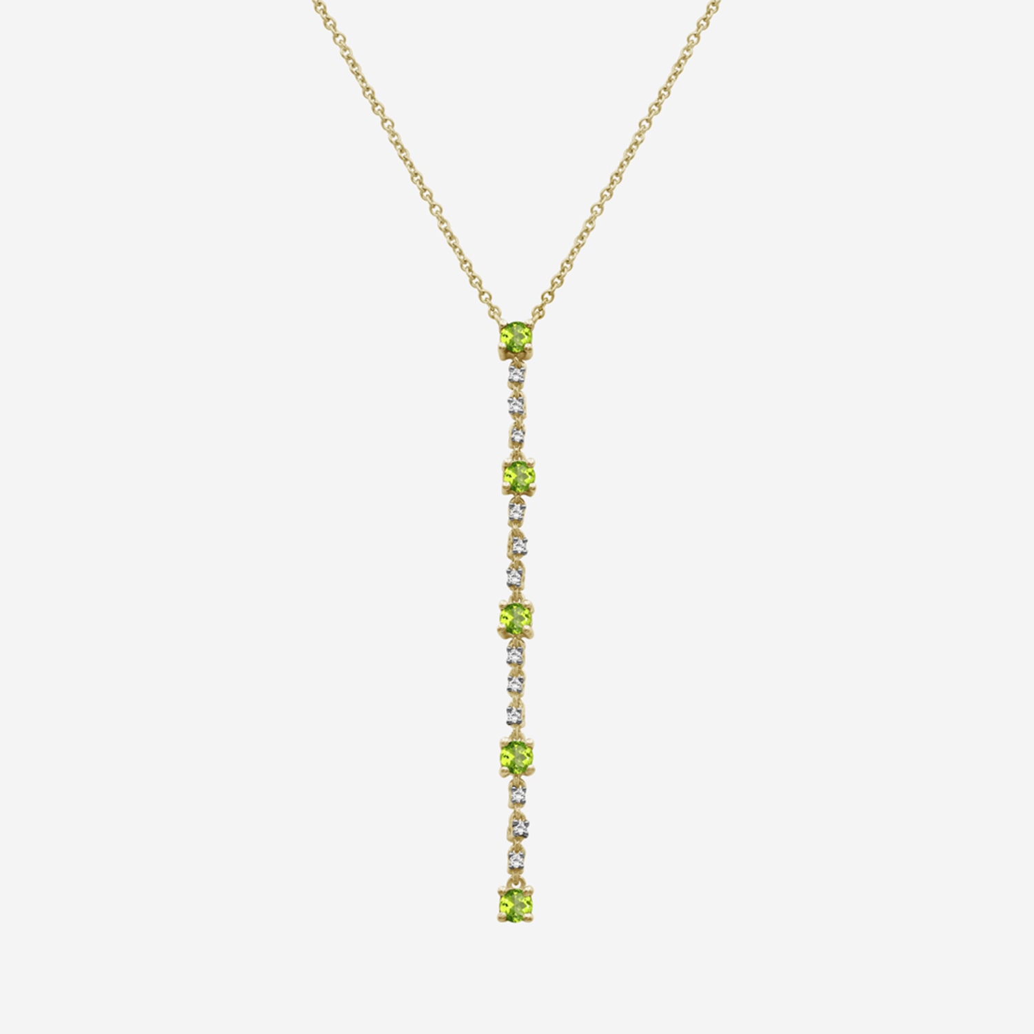 (I-J / I2-I3) Womens Green Peridot 10K Gold Hypoallergenic 18 Inch Y Necklace