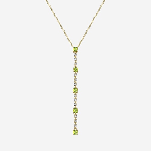 Fine Jewelry (i-j / I2-i3) Womens Green Peridot 10k Gold Hypoallergenic 18 Inch Y Necklace