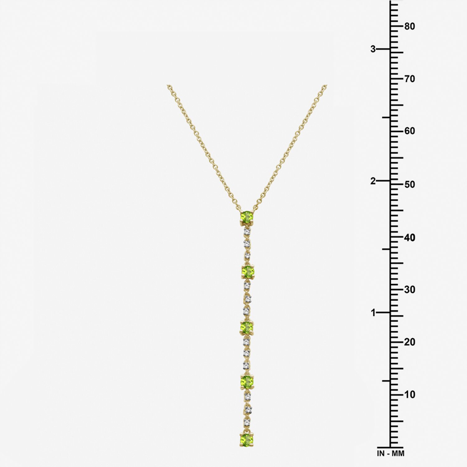 (I-J / I2-I3) Womens Green Peridot 10K Gold Hypoallergenic 18 Inch Y Necklace