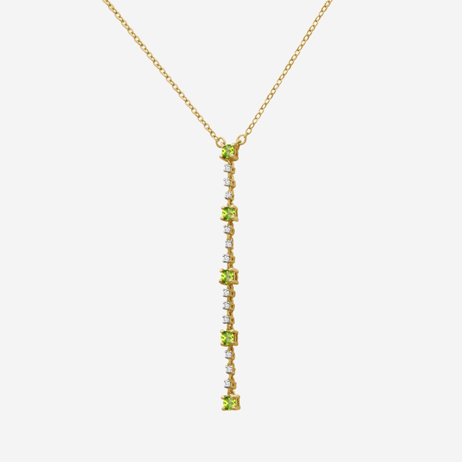 (I-J / I2-I3) Womens Green Peridot 10K Gold Hypoallergenic 18 Inch Y Necklace