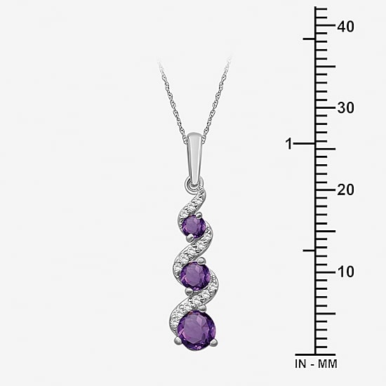 Womens Diamond Accent Genuine Gemstone 10K White Gold Pendant