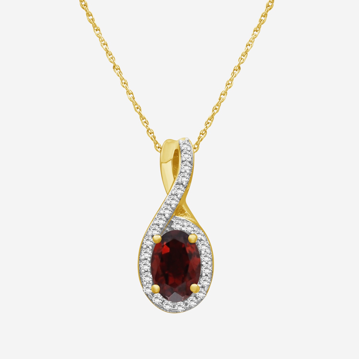 Womens 1/10 CT. T.W. Genuine Red Garnet 10K Gold Infinity Pendant