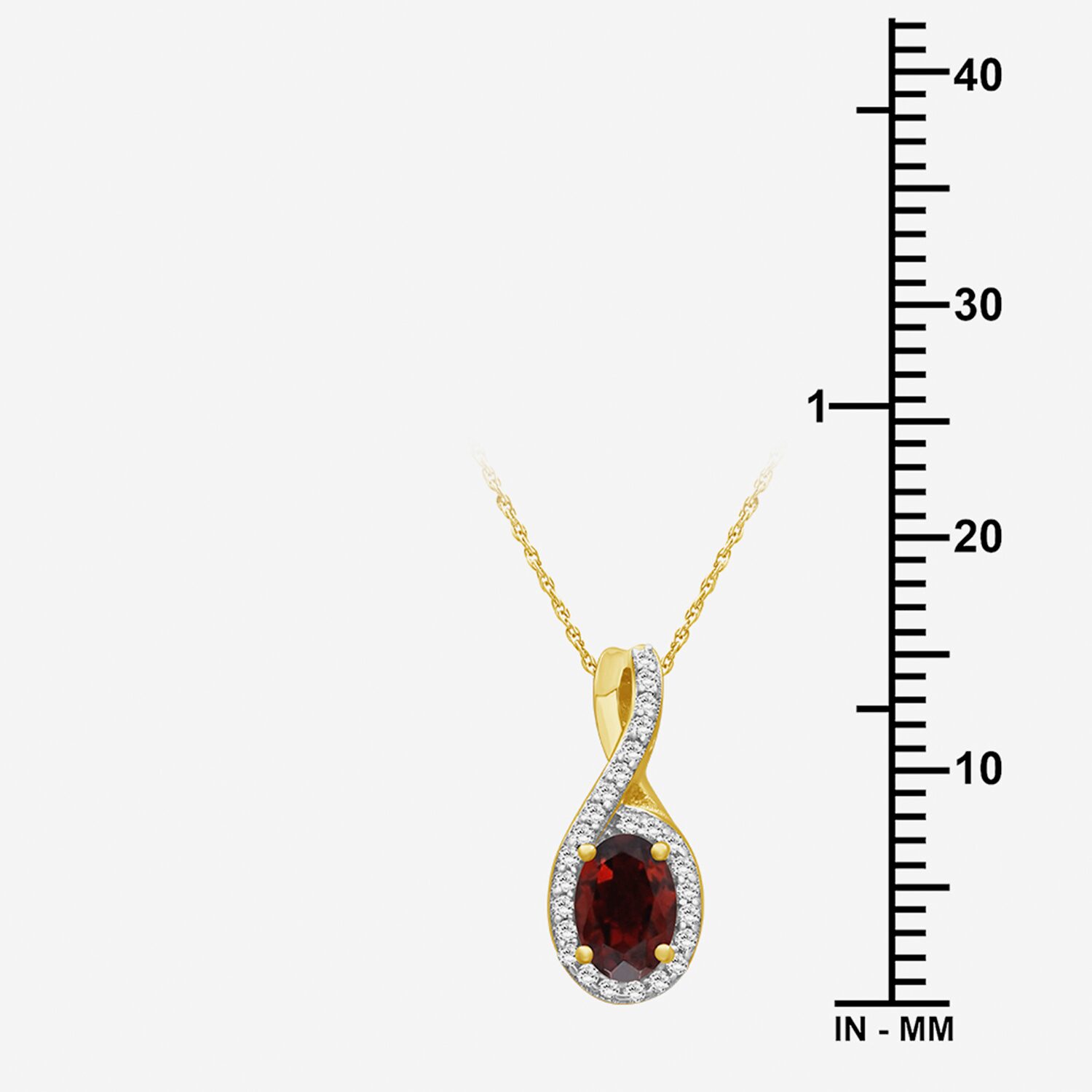Womens 1/10 CT. T.W. Genuine Red Garnet 10K Gold Infinity Pendant