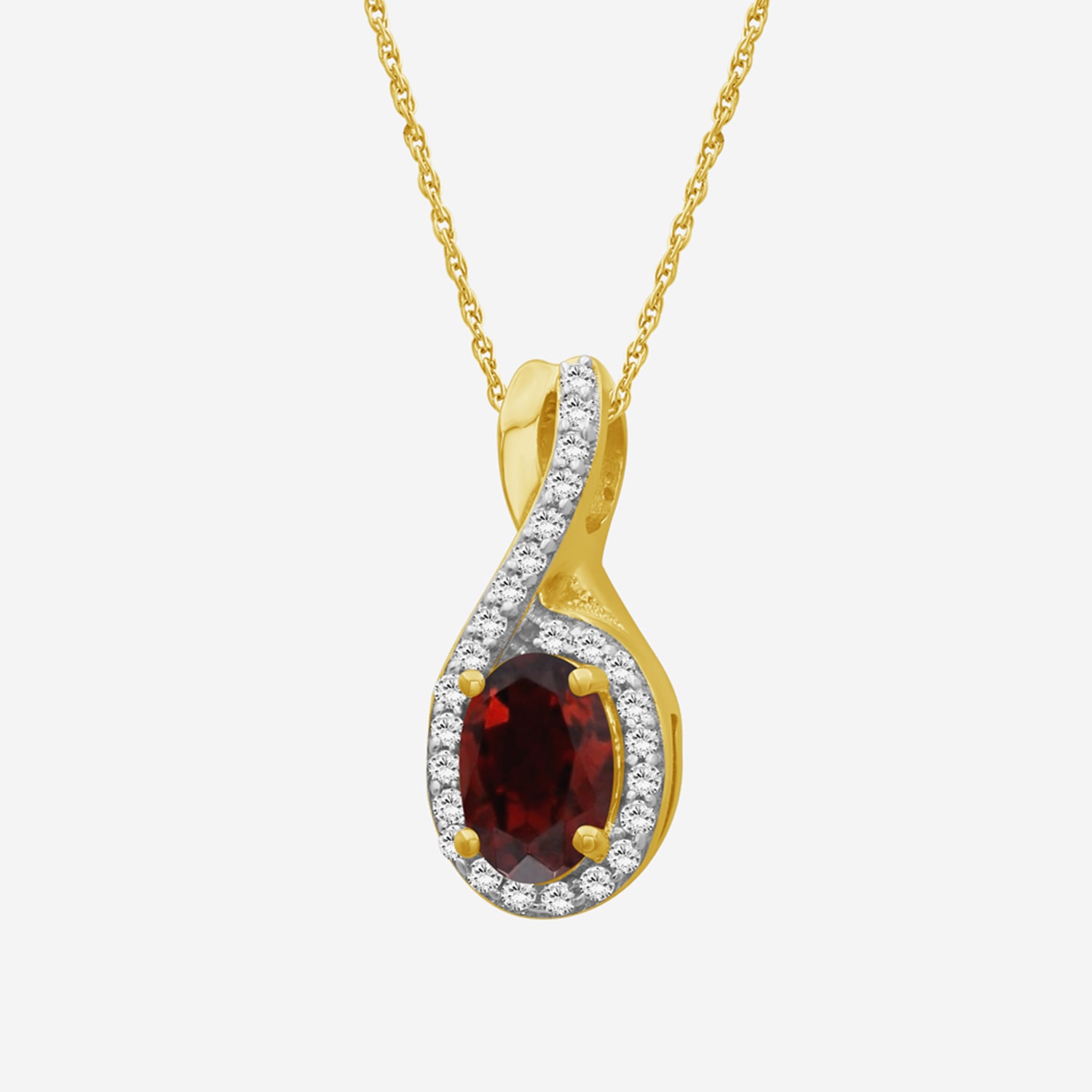 Womens 1/10 CT. T.W. Genuine Red Garnet 10K Gold Infinity Pendant