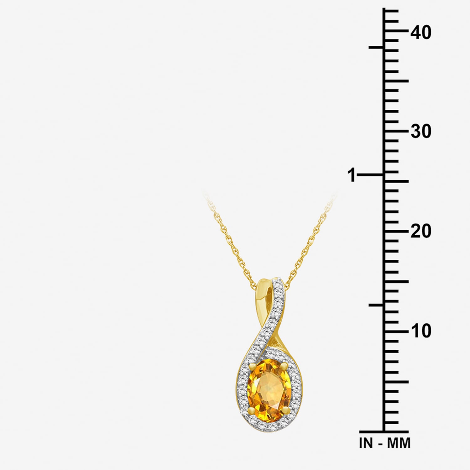 Womens 1/10 CT. T.W. Genuine Yellow Citrine 10K Gold Infinity Pendant