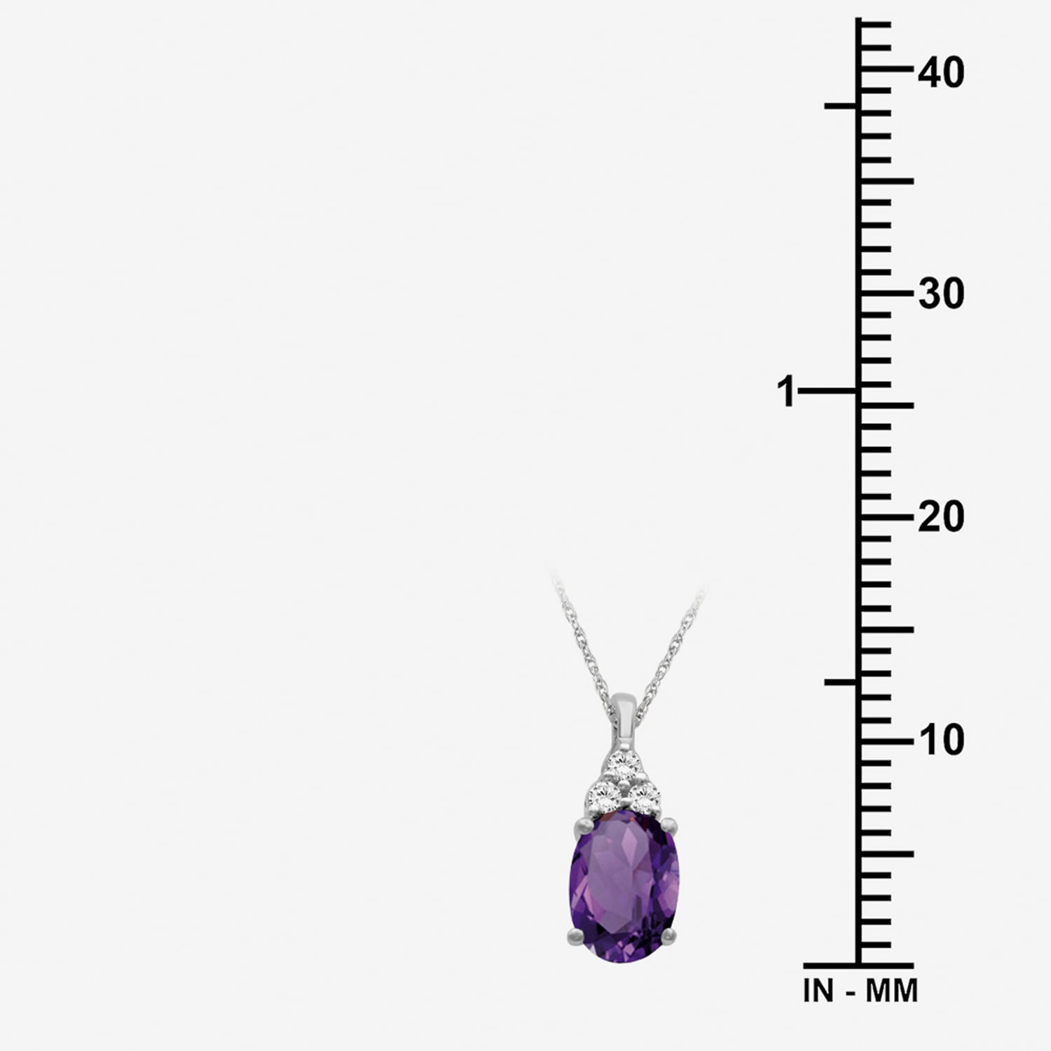 Womens Diamond Accent Genuine Purple Amethyst 10K Gold Oval Pendant
