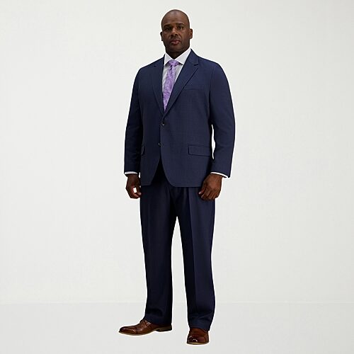 Haggar Jmh Tailored Windowpane Mens Modern Fit Windowpane Flat Front Suit Pant In Beige