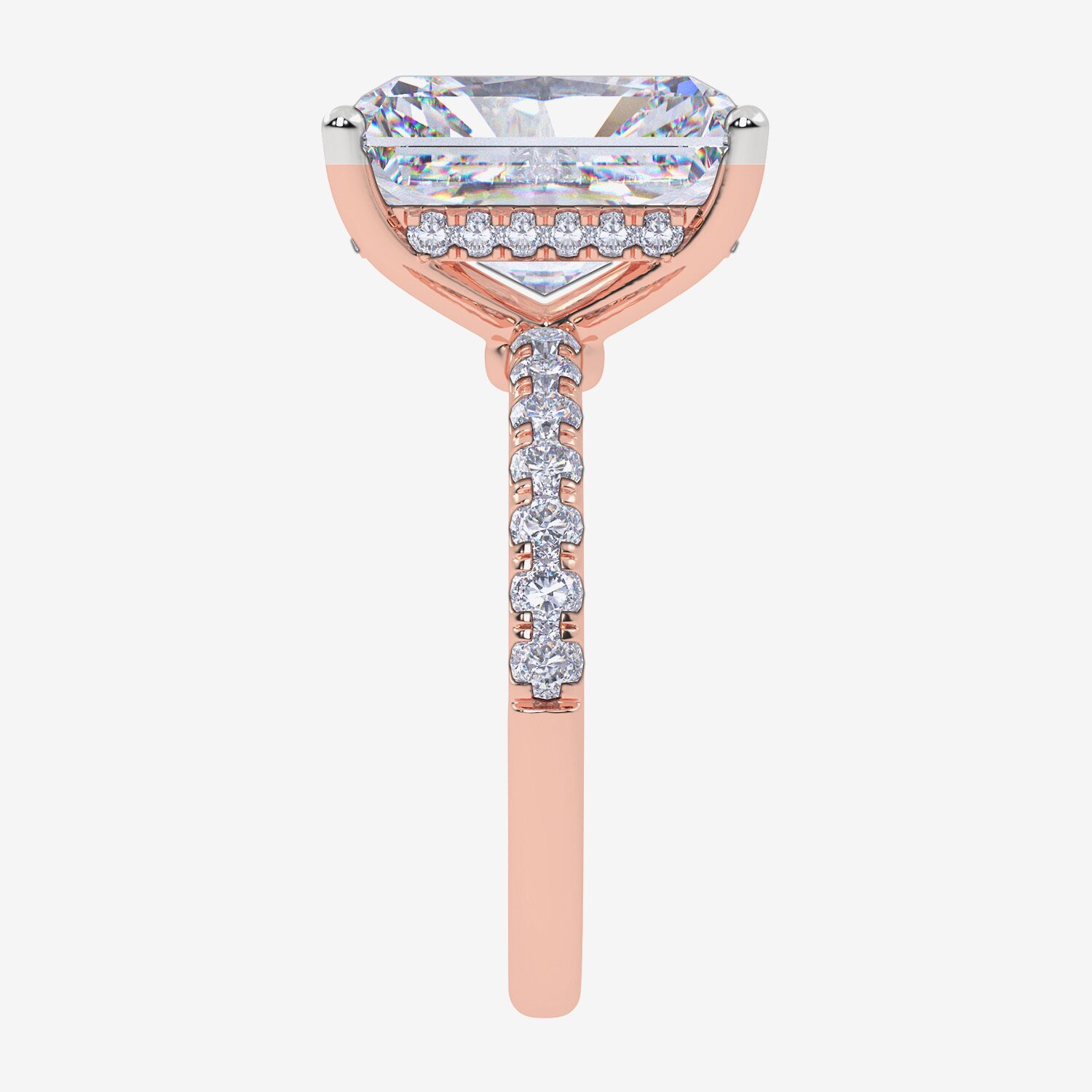 Signature By Modern Bride (F-G / Vs2-Si1) Womens 1/2 CT. T.W. Lab Grown White Diamond 10K Gold Rectangular Side Stone Engagement Ring