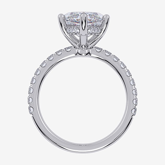 Signature By Modern Bride (F-G / Vs2-Si1) Womens 5 1/2 CT. T.W. Lab Grown White Diamond 10K Gold Marquise Side Stone Engagement Ring