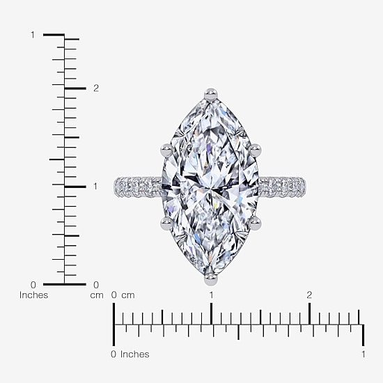 Signature By Modern Bride (F-G / Vs2-Si1) Womens 5 1/2 CT. T.W. Lab Grown White Diamond 10K Gold Marquise Side Stone Engagement Ring