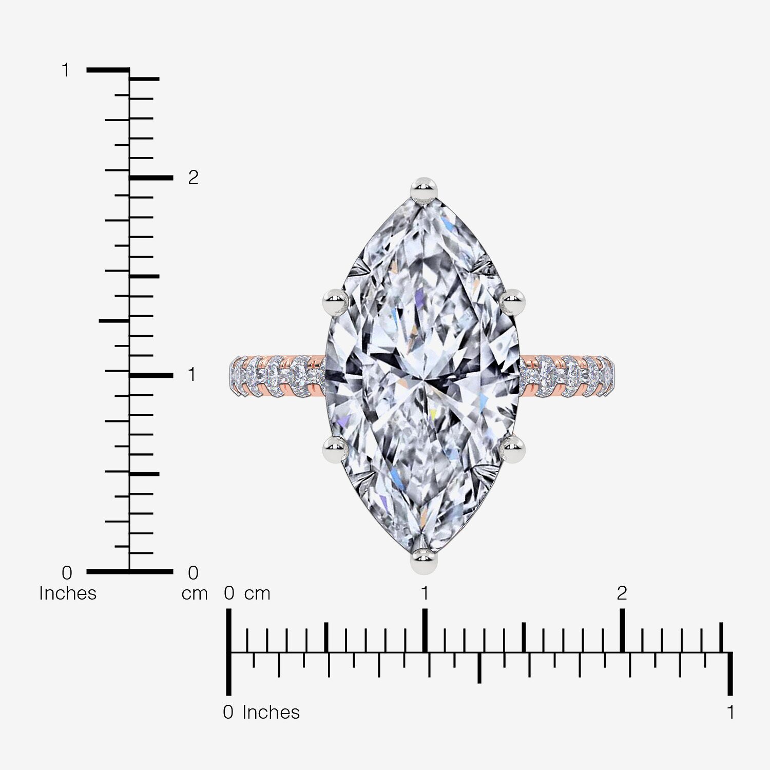 Signature By Modern Bride (F-G / Vs2-Si1) Womens 1/2 CT. T.W. Lab Grown White Diamond 10K Gold Marquise Side Stone Engagement Ring