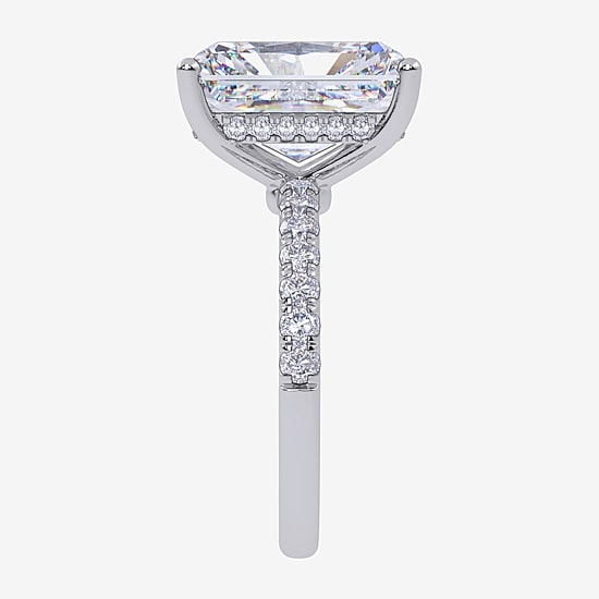 Signature By Modern Bride (F-G / Vs2-Si1) Womens 5 1/2 CT. T.W. Lab Grown White Diamond 10K Gold Rectangular Side Stone Engagement Ring