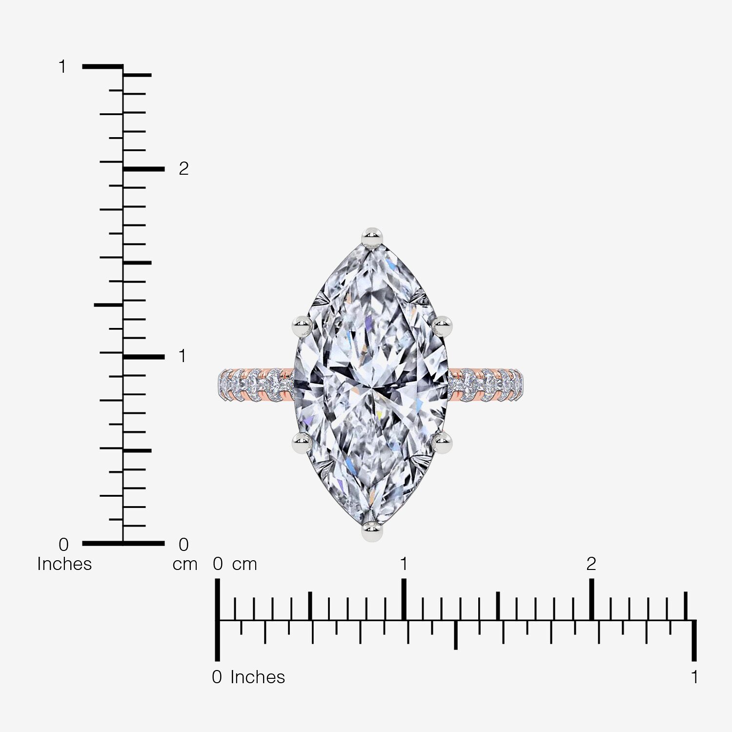 Signature By Modern Bride (F-G / Vs2-Si1) Womens 3 1/2 CT. T.W Lab Grown White Diamond 10K Gold Marquise Side Stone Engagement Ring