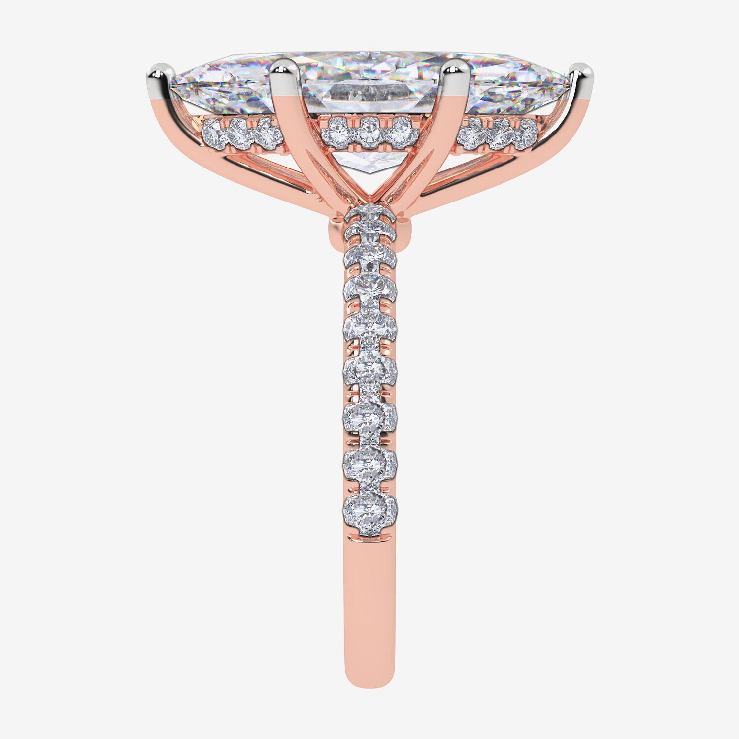 Signature By Modern Bride (F-G / Vs2-Si1) Womens 3 1/2 CT. T.W Lab Grown White Diamond 10K Gold Marquise Side Stone Engagement Ring