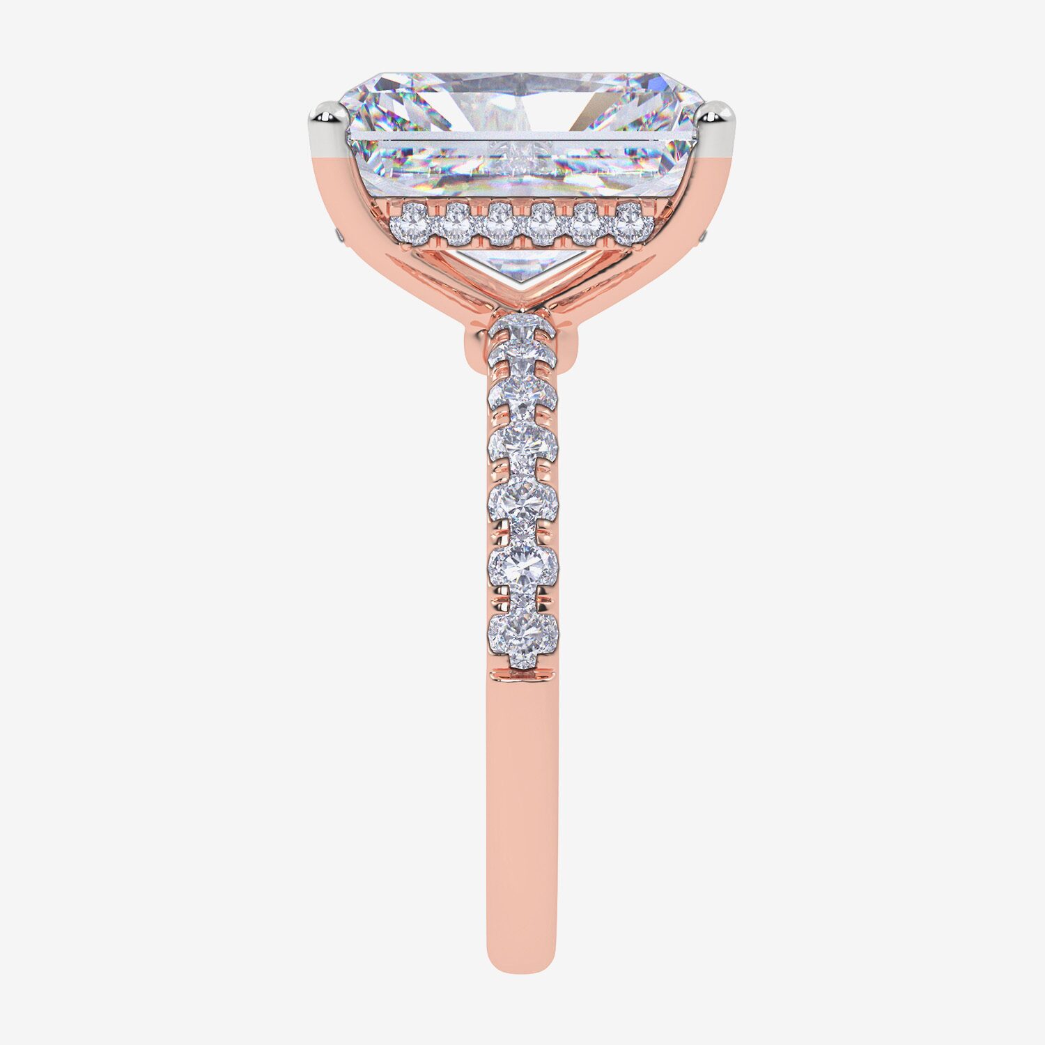 Signature By Modern Bride (F-G / Vs2-Si1) Womens 2 1/4 CT. T.W. Lab Grown White Diamond 10K Gold Rectangular Side Stone Engagement Ring