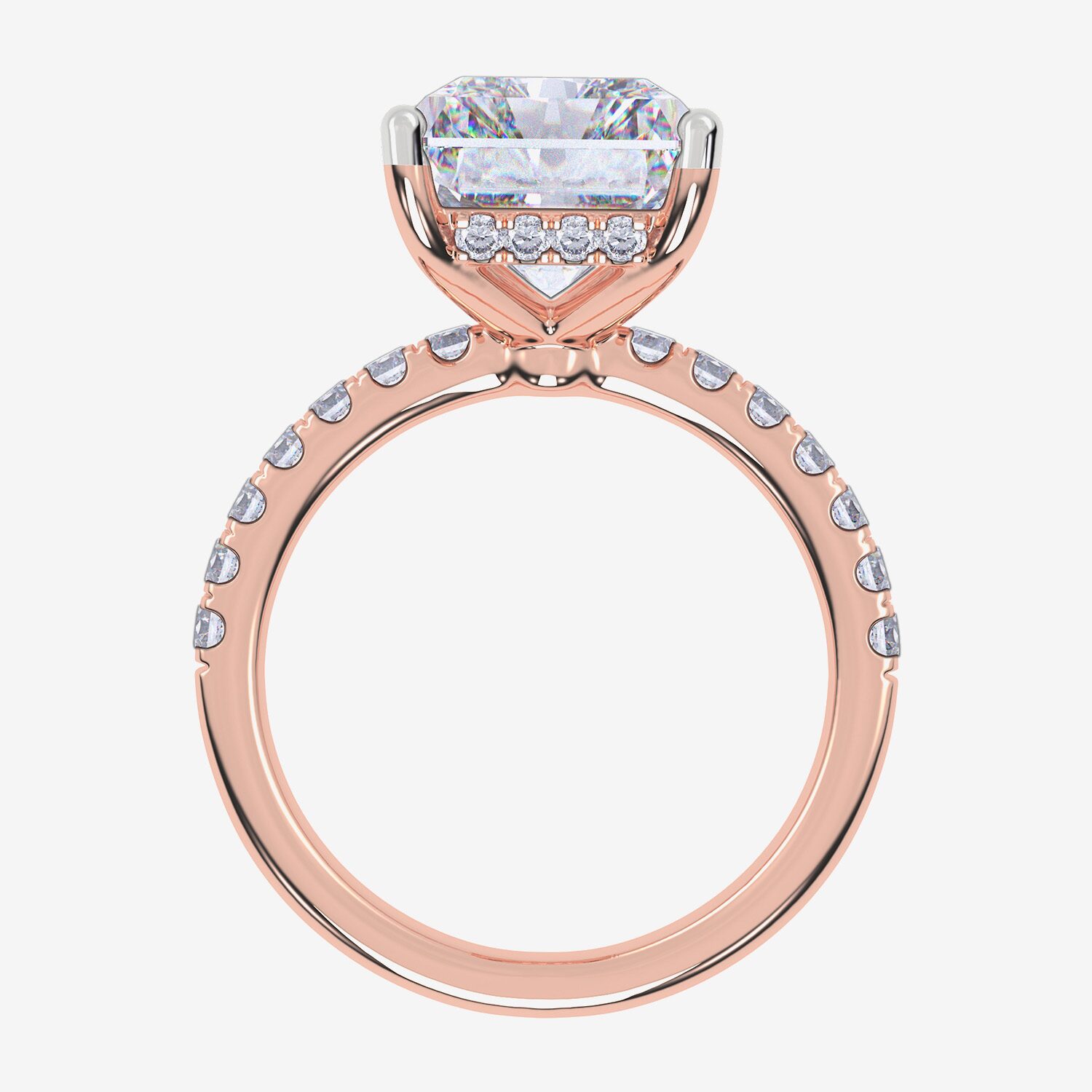 Signature By Modern Bride (F-G / Vs2-Si1) Womens 3 1/2 CT. T.W Lab Grown White Diamond 10K Gold Rectangular Side Stone Engagement Ring