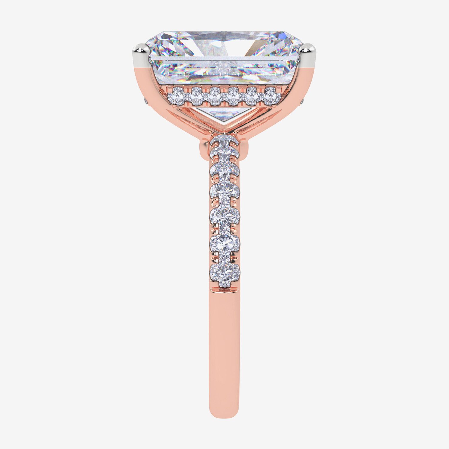 Signature By Modern Bride (F-G / Vs2-Si1) Womens 3 1/2 CT. T.W Lab Grown White Diamond 10K Gold Rectangular Side Stone Engagement Ring