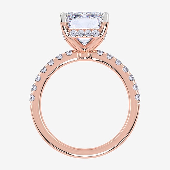 Signature By Modern Bride (F-G / Vs2-Si1) Womens 3 1/2 CT. T.W Lab Grown White Diamond 14K Gold Side Stone Engagement Ring