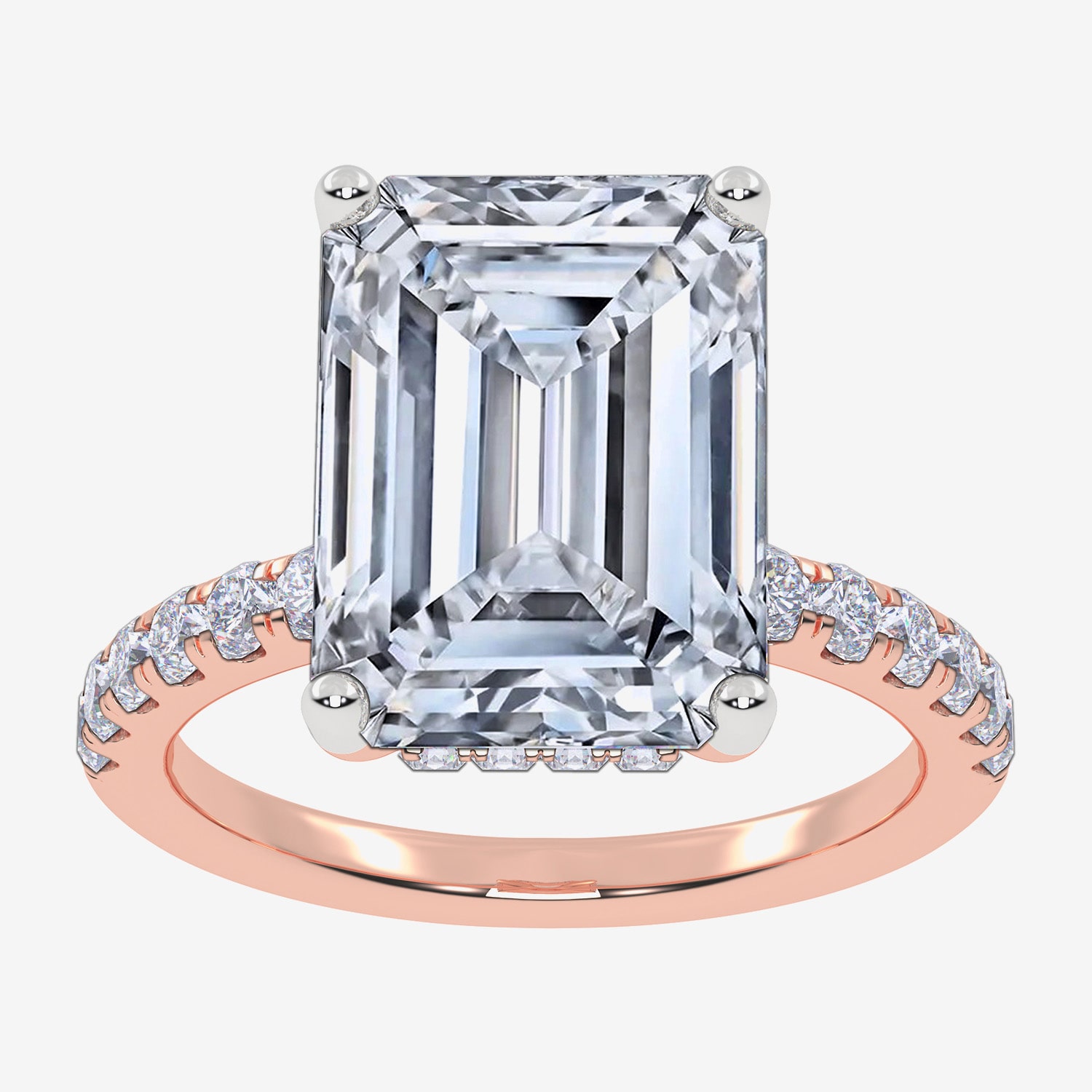 Signature By Modern Bride (F-G / Vs2-Si1) Womens 3 1/2 CT. T.W Lab Grown White Diamond 14K Gold Side Stone Engagement Ring