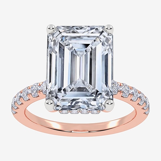 Signature By Modern Bride (F-G / Vs2-Si1) Womens 3 1/2 CT. T.W Lab Grown White Diamond 14K Gold Side Stone Engagement Ring
