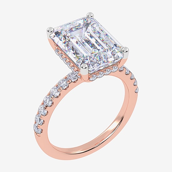 Signature By Modern Bride (F-G / Vs2-Si1) Womens 3 1/2 CT. T.W Lab Grown White Diamond 14K Gold Side Stone Engagement Ring