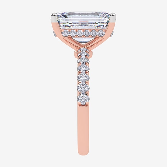 Signature By Modern Bride (F-G / Vs2-Si1) Womens 3 1/2 CT. T.W Lab Grown White Diamond 14K Gold Side Stone Engagement Ring