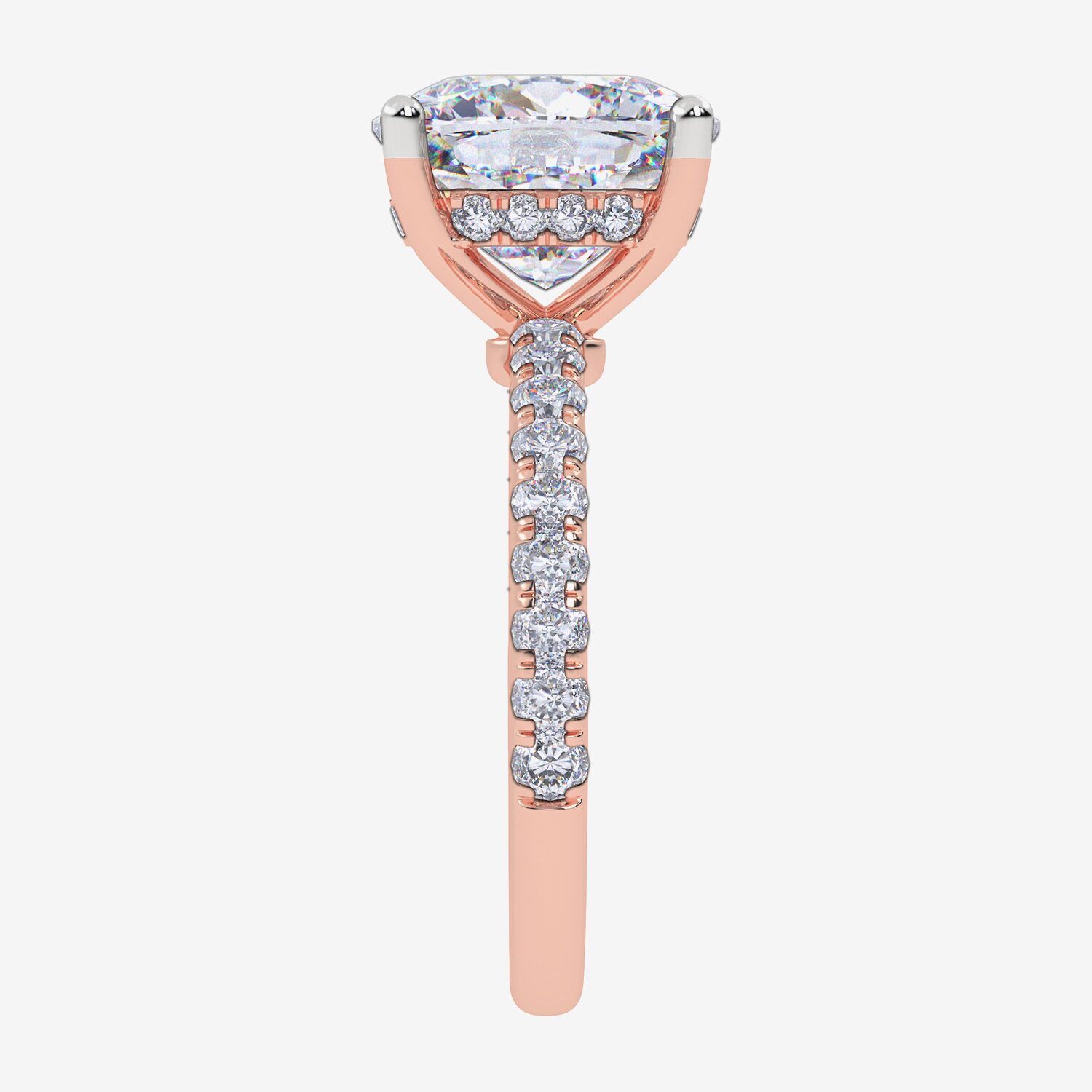 Signature By Modern Bride (F-G / Vs2-Si1) Womens 3 1/2 CT. T.W Lab Grown White Diamond 10K Gold Cushion Side Stone Engagement Ring
