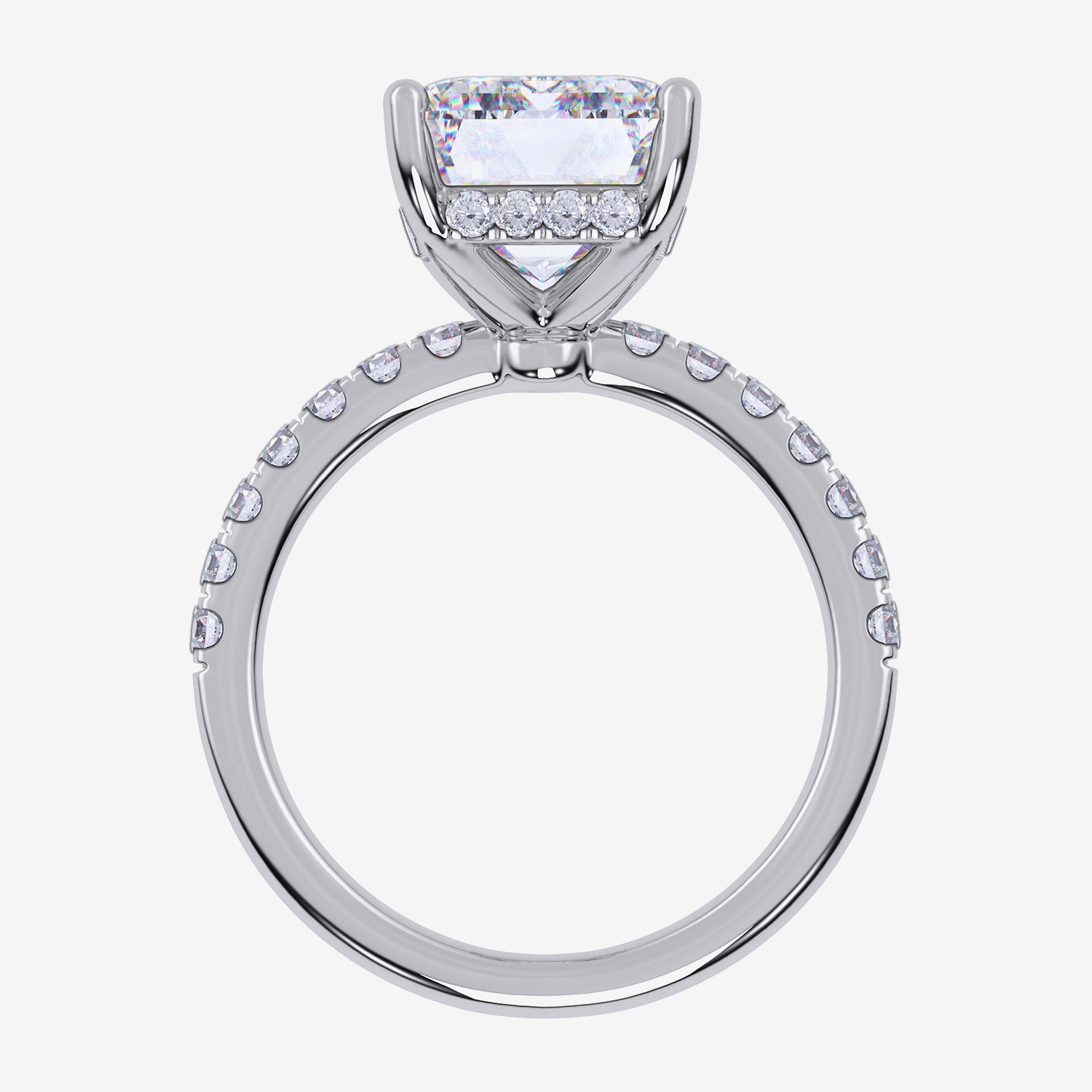 Signature By Modern Bride (F-G / Vs2-Si1) Womens 3 1/2 CT. T.W Lab Grown White Diamond 14K Gold Side Stone Engagement Ring