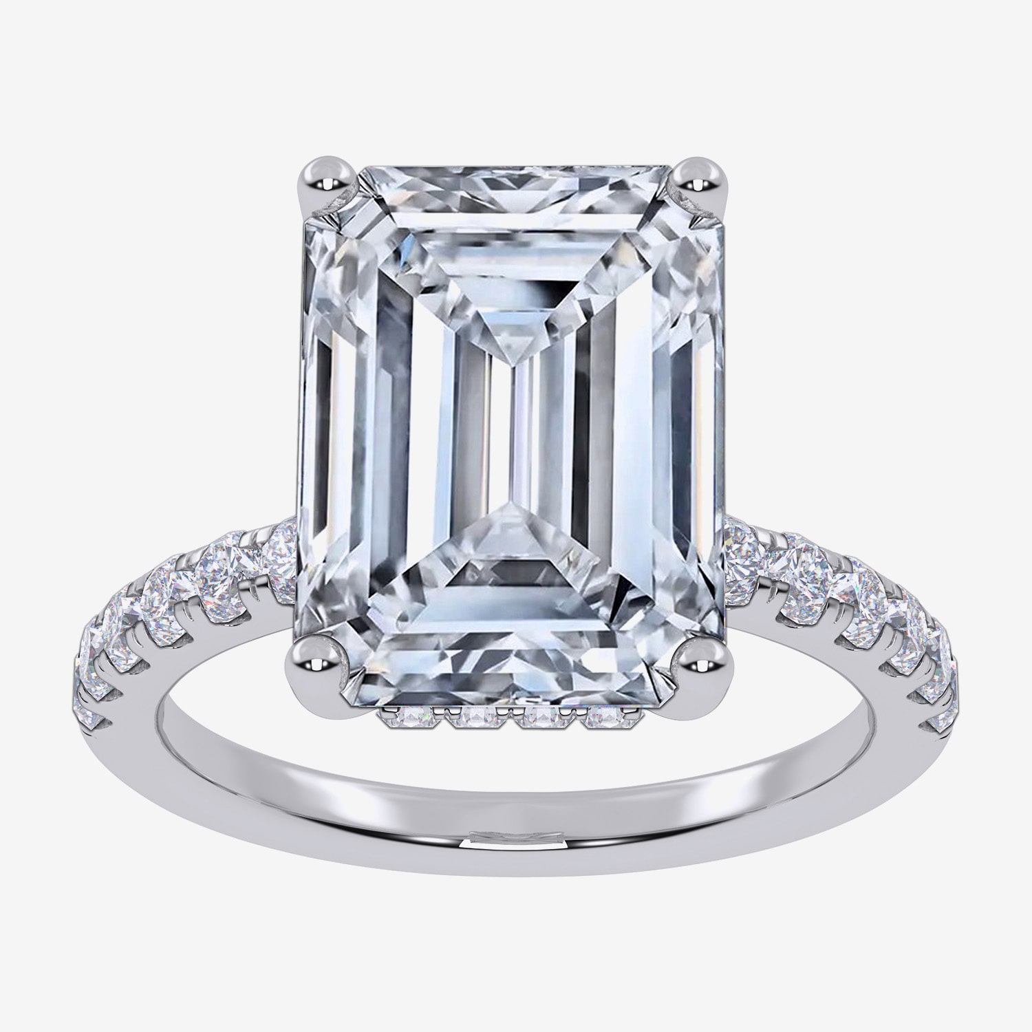 Signature By Modern Bride (F-G / Vs2-Si1) Womens 3 1/2 CT. T.W Lab Grown White Diamond 14K Gold Side Stone Engagement Ring