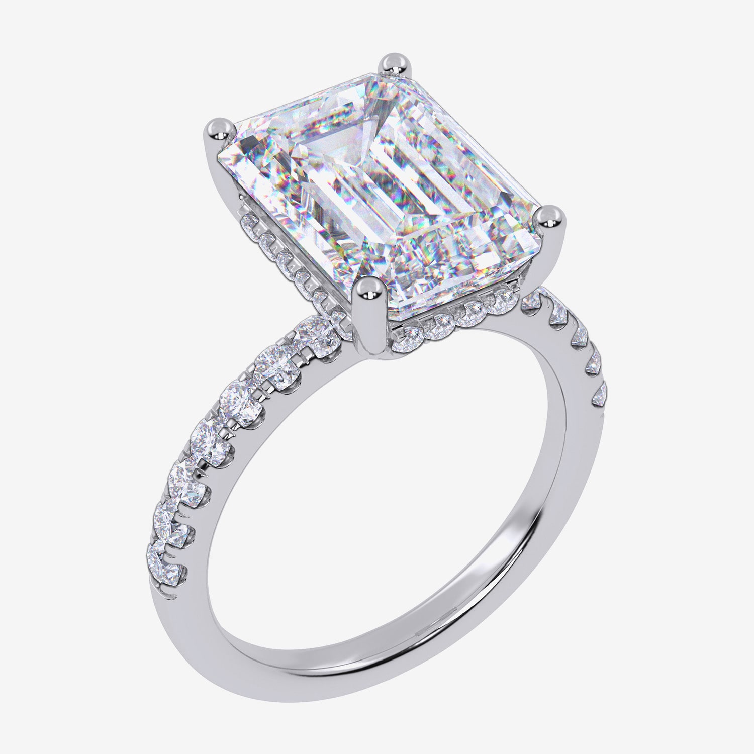 Signature By Modern Bride (F-G / Vs2-Si1) Womens 3 1/2 CT. T.W Lab Grown White Diamond 14K Gold Side Stone Engagement Ring