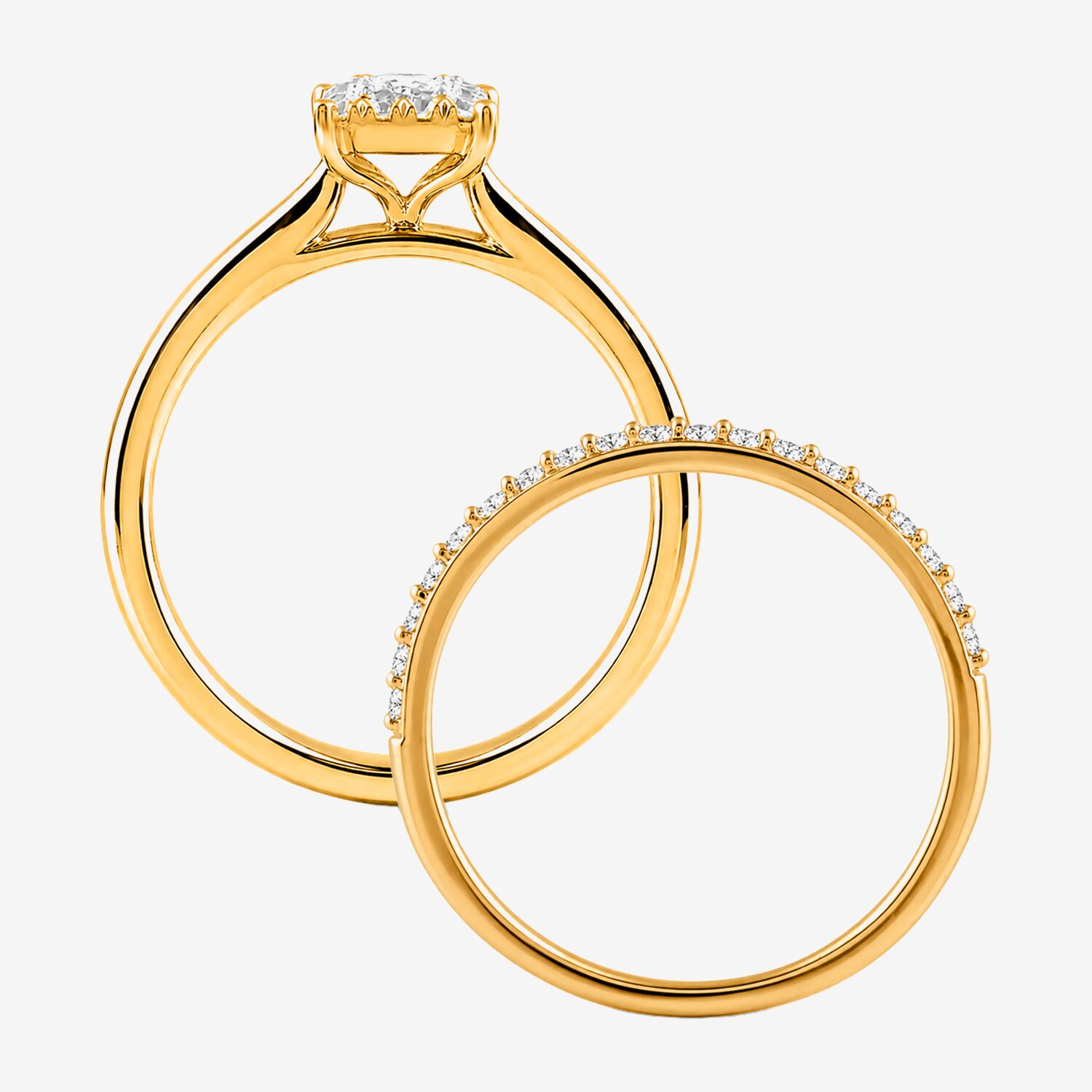 Surrounded by Love (H / I1-I2) Womens 1/2 CT. T.W. Lab Grown White Diamond Sterling Silver Halo Bridal Set
