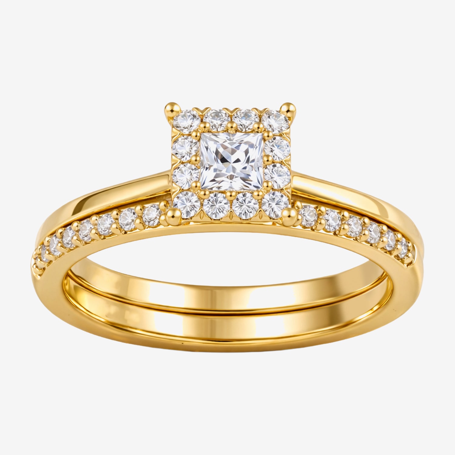 Surrounded by Love (H / I1-I2) Womens 1/2 CT. T.W. Lab Grown White Diamond Sterling Silver Halo Bridal Set