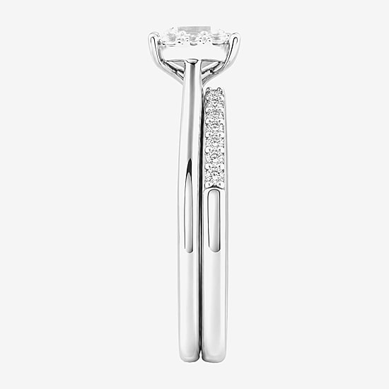 Surrounded by Love (H / I1-I2) Womens 1/2 CT. T.W. Lab Grown White Diamond Sterling Silver Halo Bridal Set
