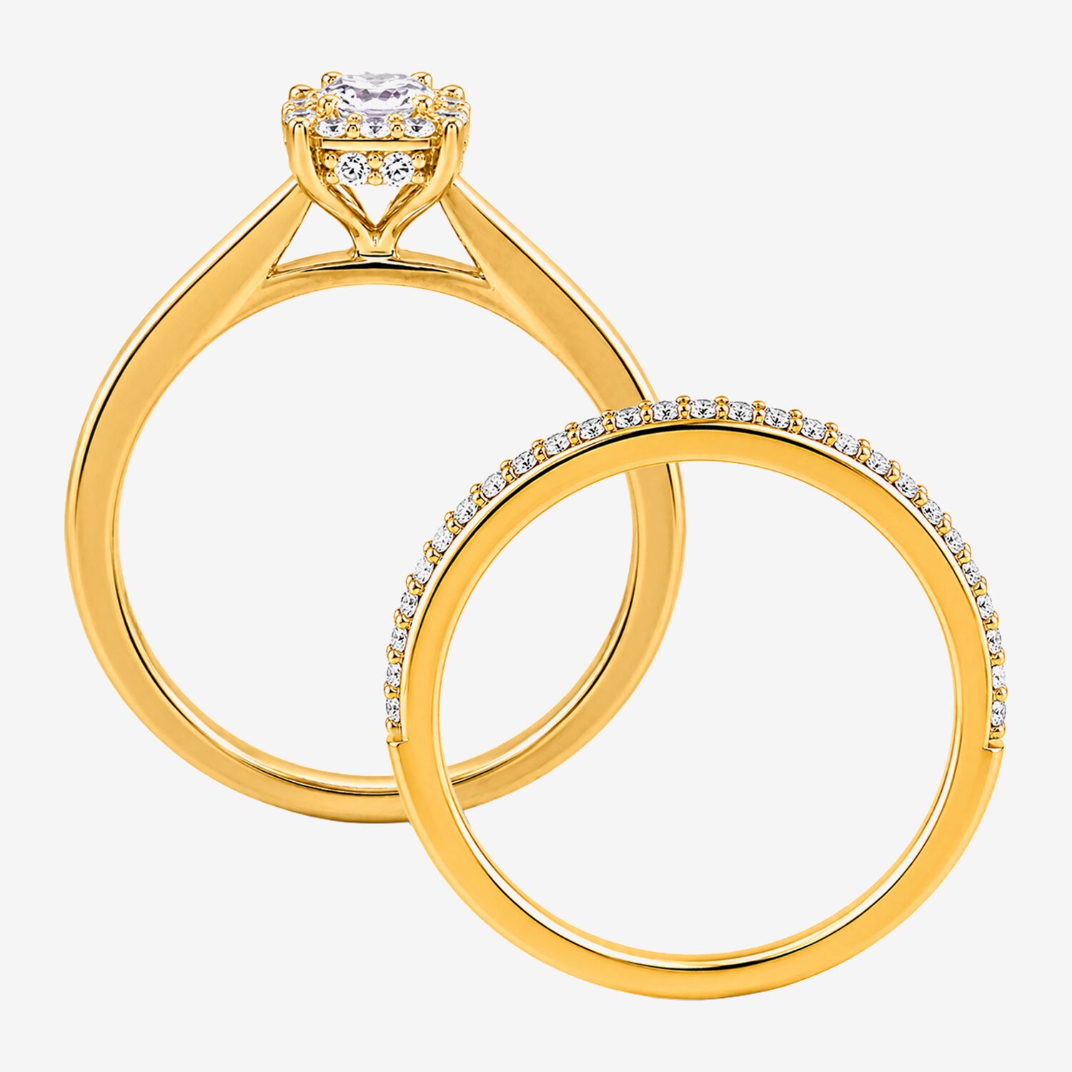 Surrounded by Love (H / I1-I2) Womens 3/4 CT. T.W. Lab Grown White Diamond Sterling Silver Halo Bridal Set